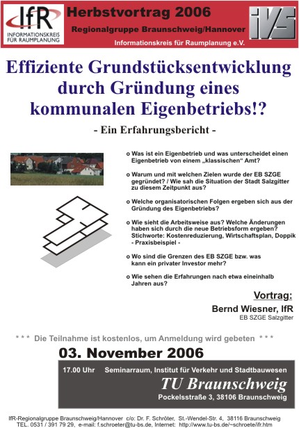 Bild des Ankndigungsplakats zum IfR-Herbstvortrag 2006